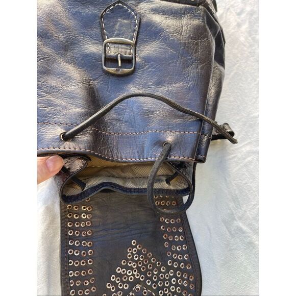 Vintage 70’s leather studded buckles backpack main image 10